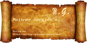 Meitner Gorgiás névjegykártya